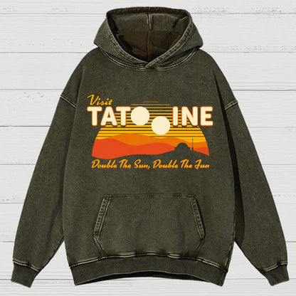 Double The Sun, Double The Fun Vintage Distressed Hoodie