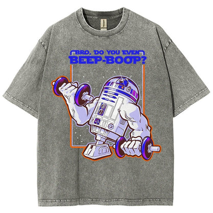 Bro Do You Even Beep-Boop Vintage Distressed T-shirt