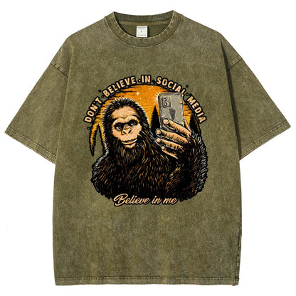 Don't Believe In Social Media Believe In Me Vintage Distressed T-shirt