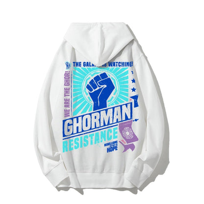 Galactic Resistance Printed Back Cotton Hoodie