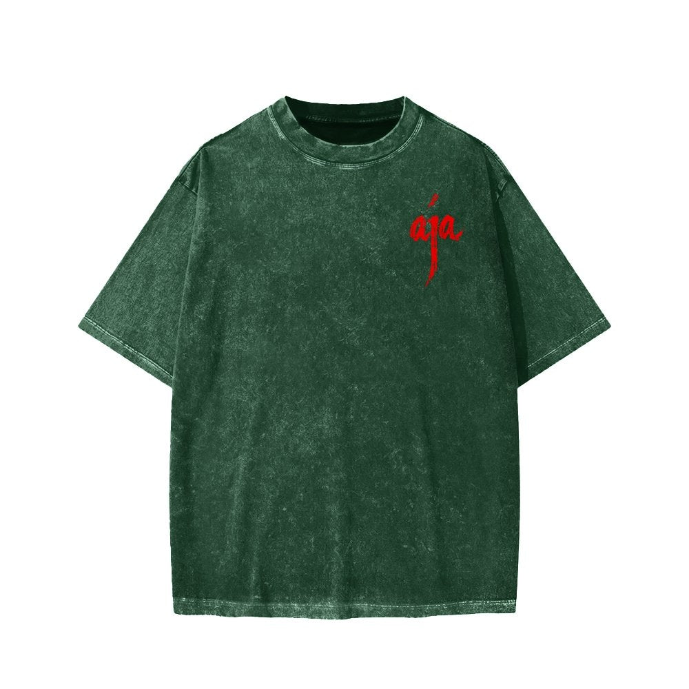 Aja Front And Back Printing Washed T-shirt