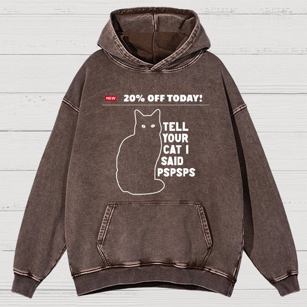 Tell Your Cat Vintage Distressed Hoodie