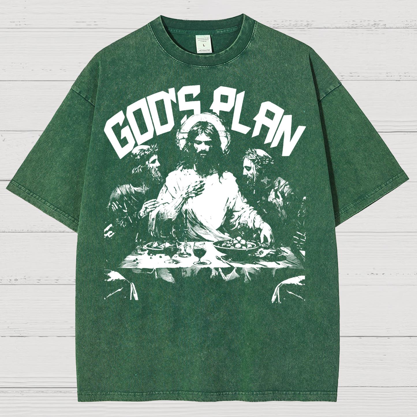 Unisex God's Plan Vintage Distressed T-shirt