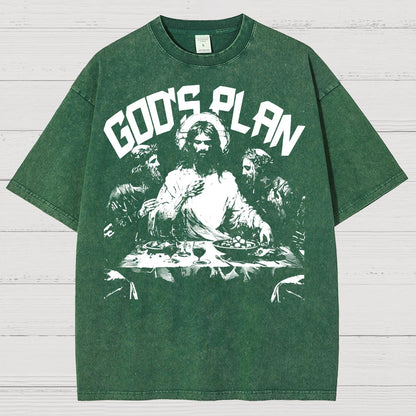 Unisex God's Plan Vintage Distressed T-shirt