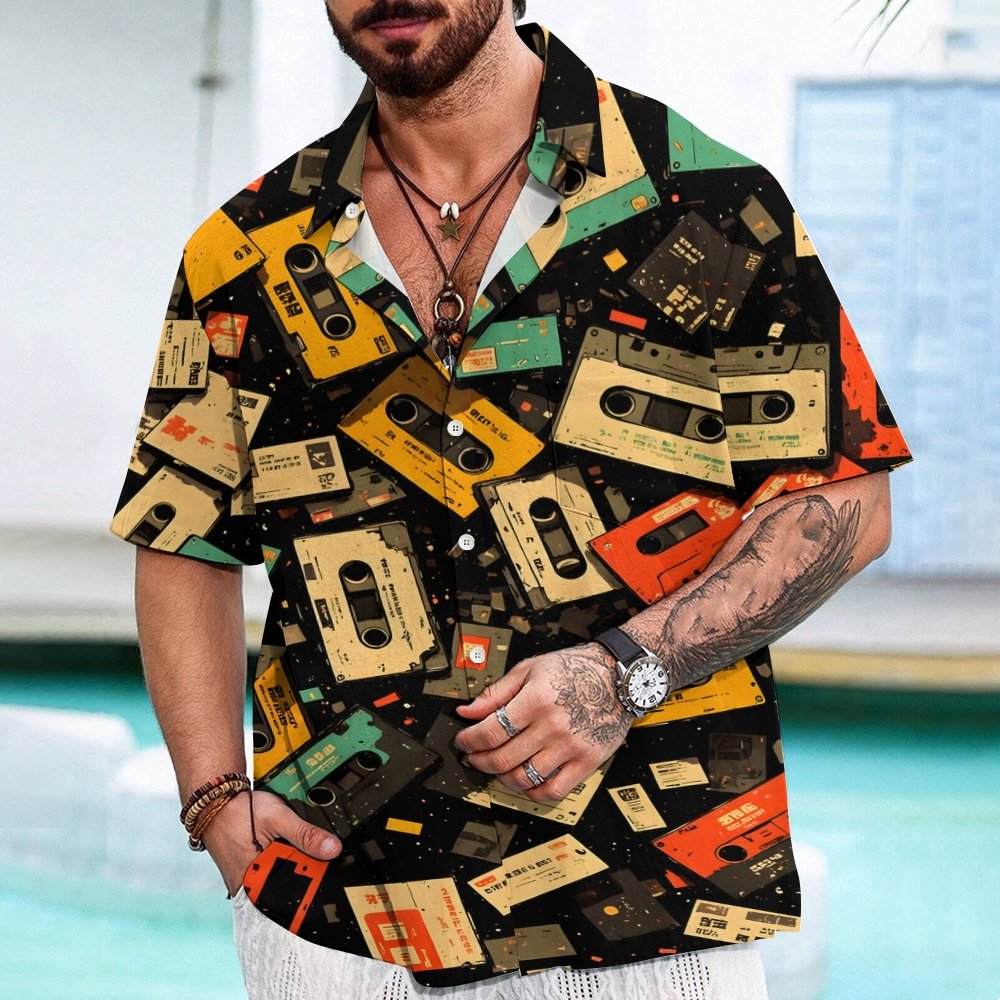 Retro cassette tapes - CDs Geek Hawaiian Shirt