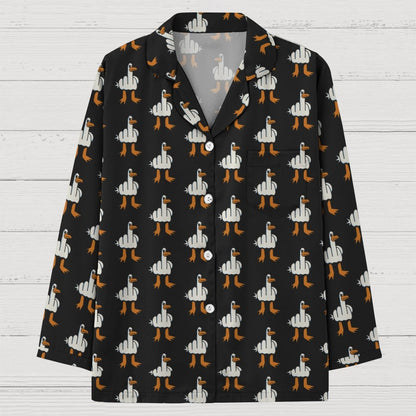 Rude Seagull Design Funny Geek Long Sleeve Pajama Set