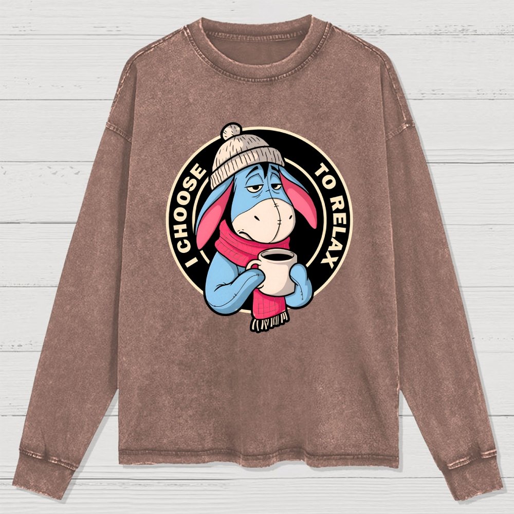 I Chose To Relax Washed Long Sleeve Tee