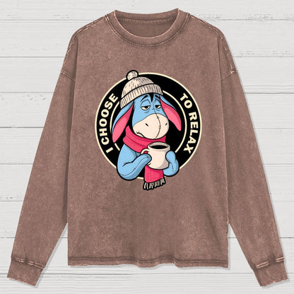 I Chose To Relax Washed Long Sleeve Tee