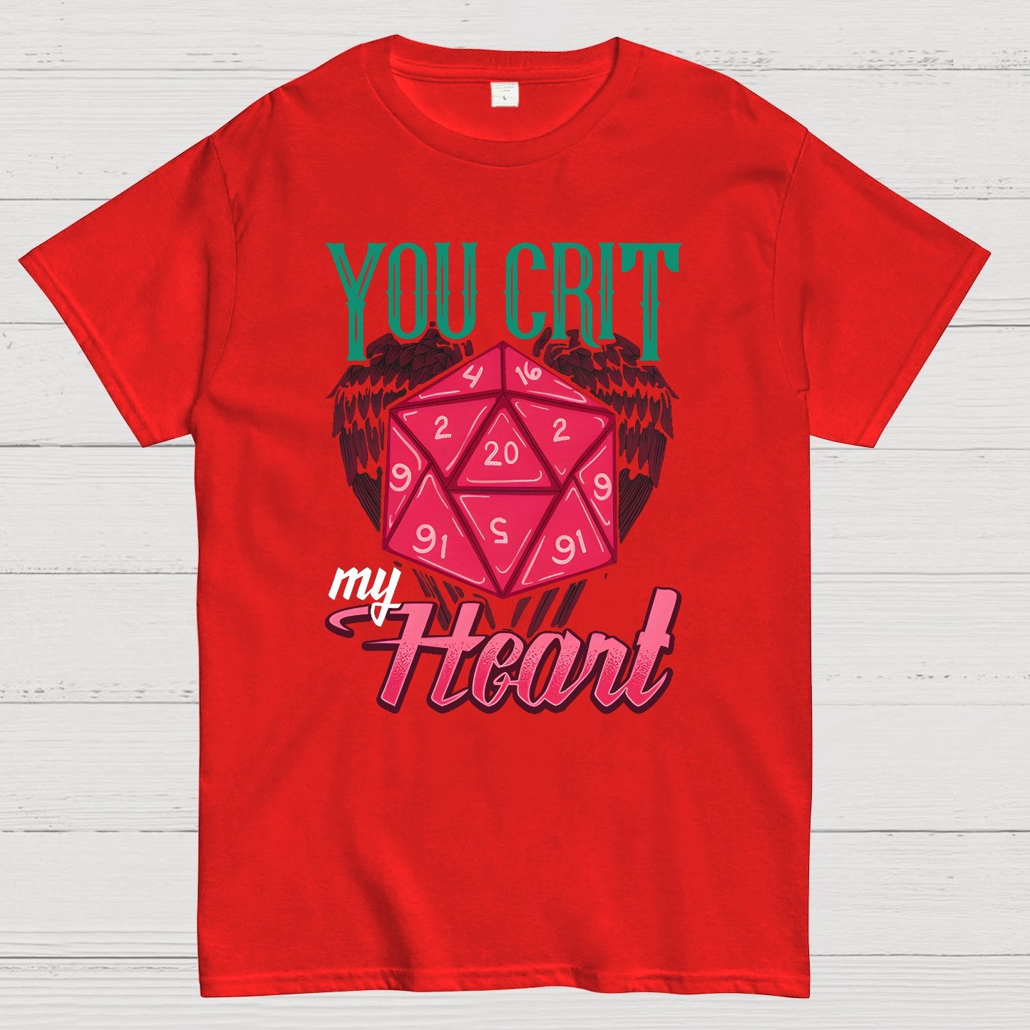 You Crit My Heart Fun Board Game Valentine's Day Nerd T-Shirt