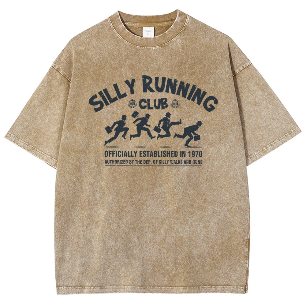 Funny Silly Running Club Vintage Distressed T-shirt