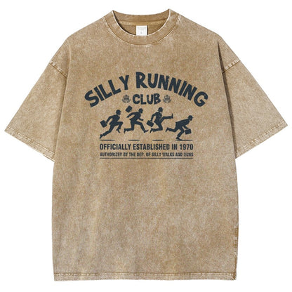 Funny Silly Running Club Vintage Distressed T-shirt