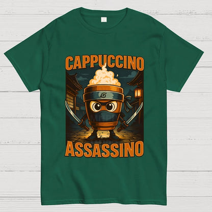 Italian Brainrot Cappuccino Assassino Beverage Coffee Lovers Unisex Geek T-Shirt