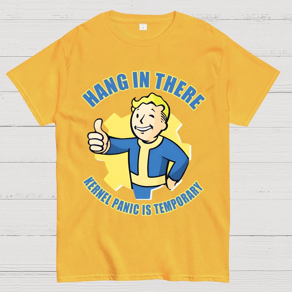 Hang In There-Kernel Panic Is Temporary Geek T-Shirt