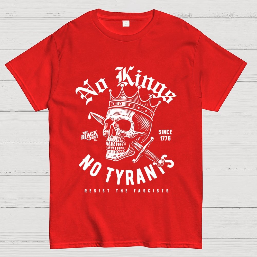No Kings No Tyrants Skull Protest Geek T-Shirt