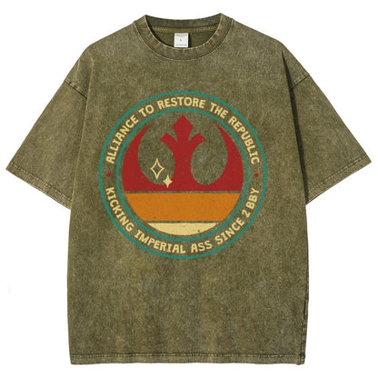 Kicking Galactic Ass Vintage Distressed T-shirt