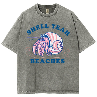Shell Yeah Beaches Vintage Distressed T-shirt