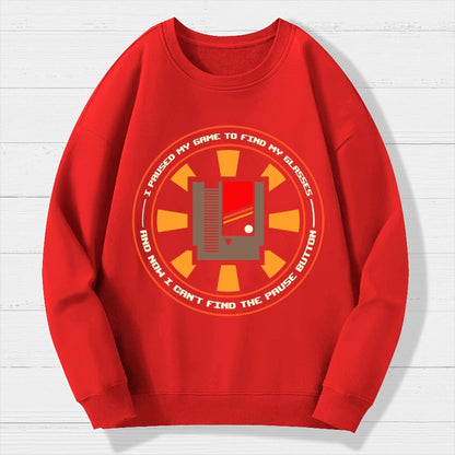 I Paused My Level To Find My Glasse Geek Cotton Sweatshirt