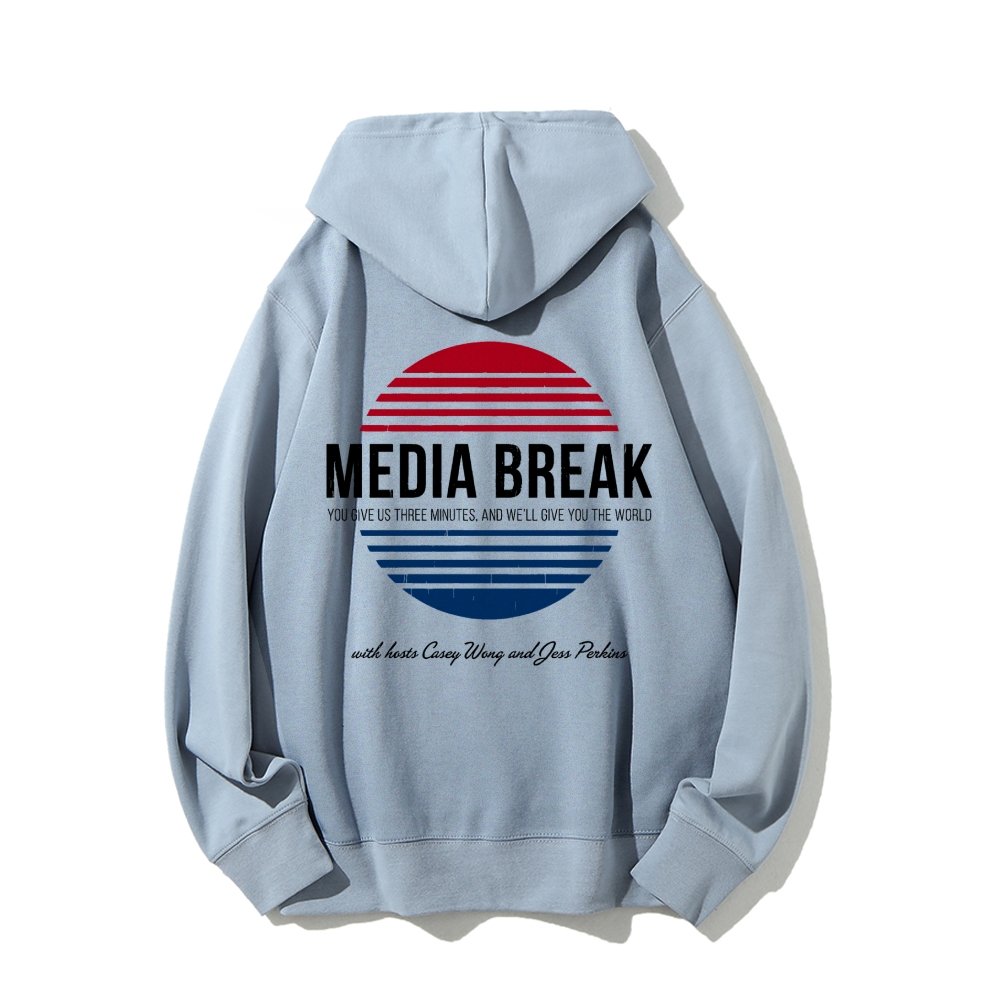 Media Break Printed Back Unisex Cotton Hoodie