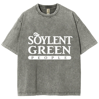 Mystery Green People Vintage Distressed T-shirt