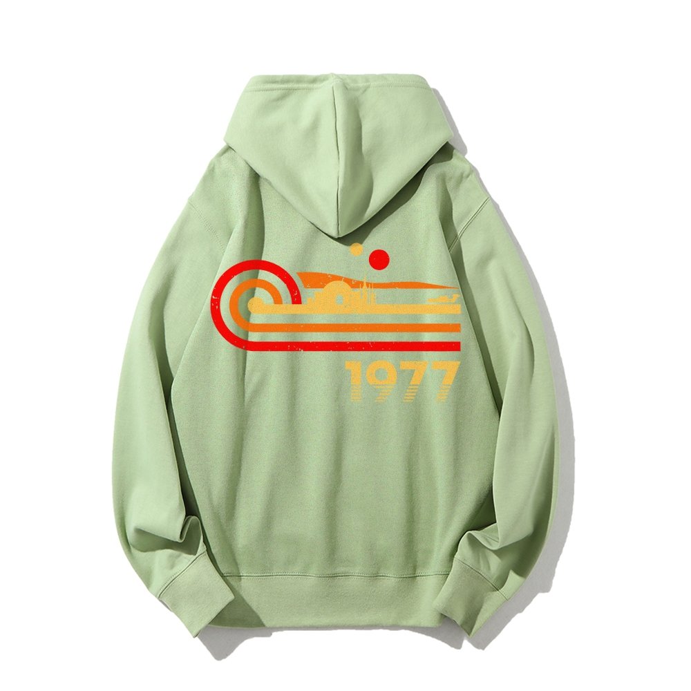 Retro Vintage Desert Planet Printed Back Unisex Cotton Hoodie