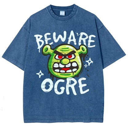 Beware Ogre Graffiti Vintage Distressed T-shirt