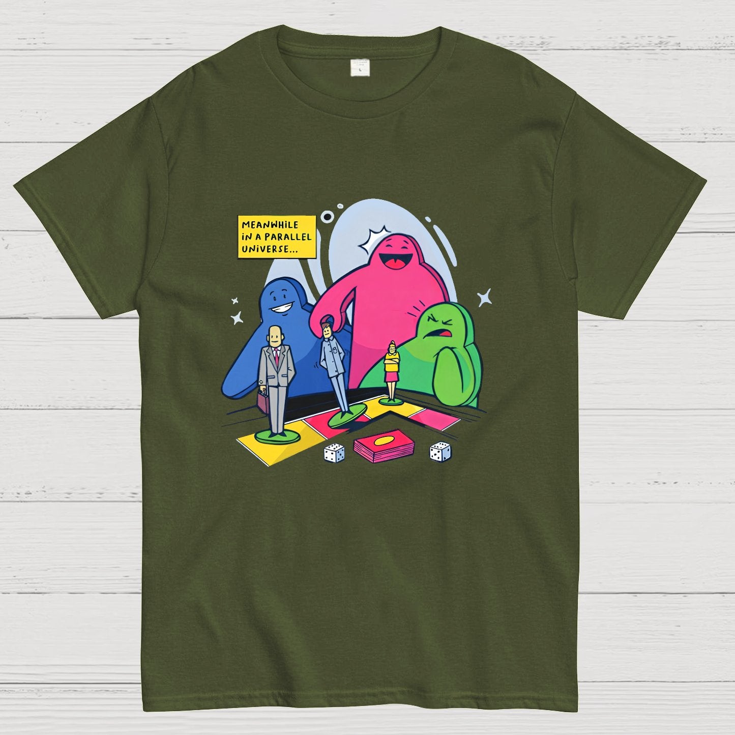 Meeples playing Board Games Geeky T-Shirt