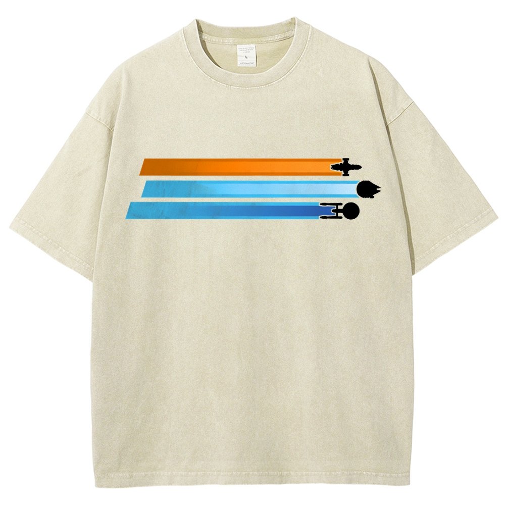 Space Racing Stripes Vintage Distressed T-shirt