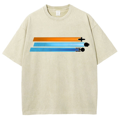 Space Racing Stripes Vintage Distressed T-shirt
