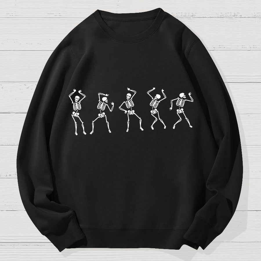 Dancing Skeleton Happy Halloween Geek Cotton Sweatshirt