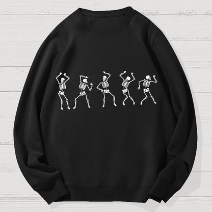 Dancing Skeleton Happy Halloween Geek Cotton Sweatshirt