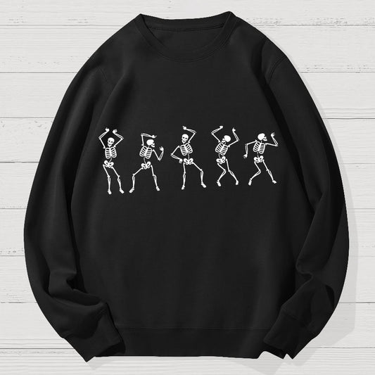 Dancing Skeleton Happy Halloween Geek Cotton Sweatshirt