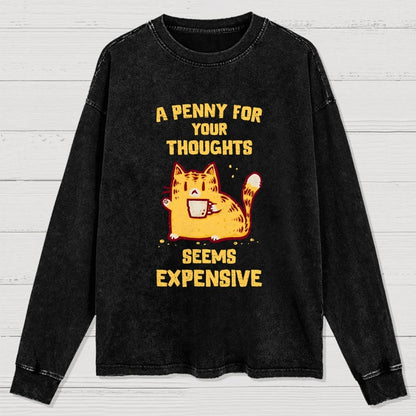 A Penny Seems Expensive Washed Long Sleeve Tee