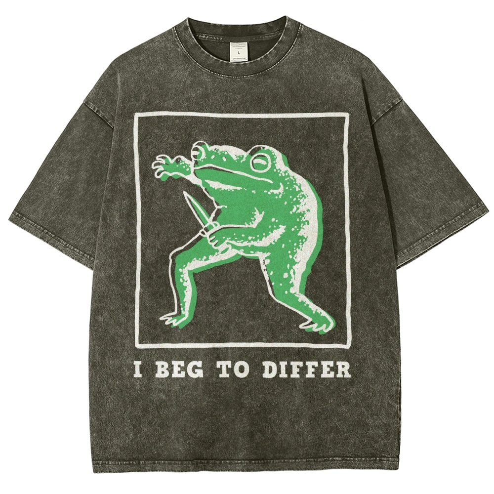 I Beg To Differ Frog Vintage Distressed T-shirt