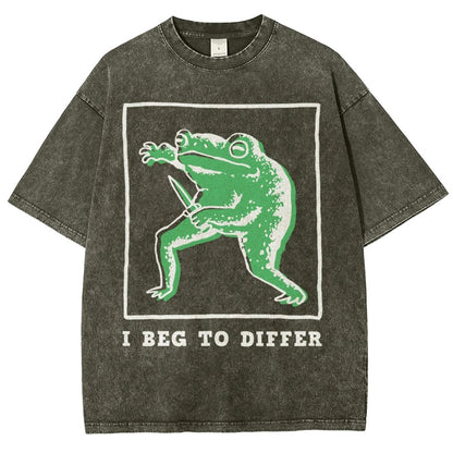 I Beg To Differ Frog Vintage Distressed T-shirt