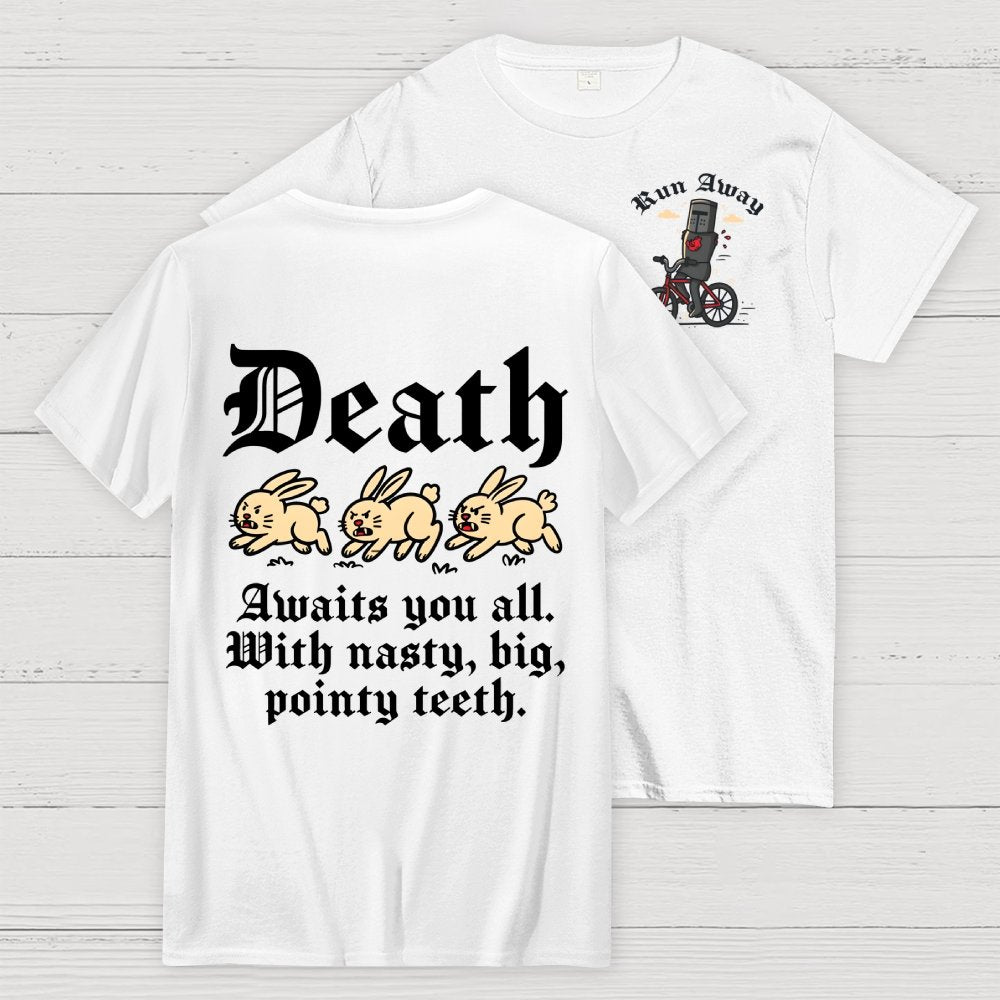 Run Away Front And Back Printing Geek T-Shirt