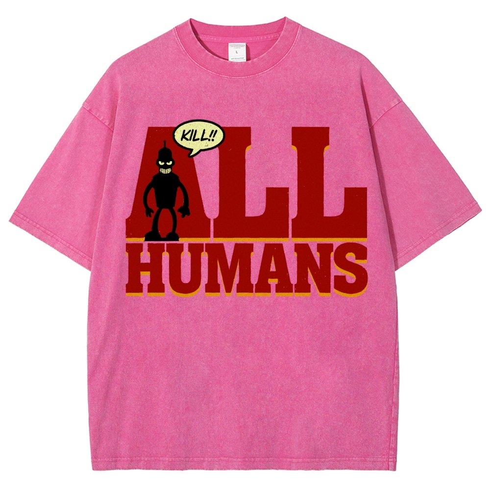 Kill All Humans! Vintage Distressed T-shirt