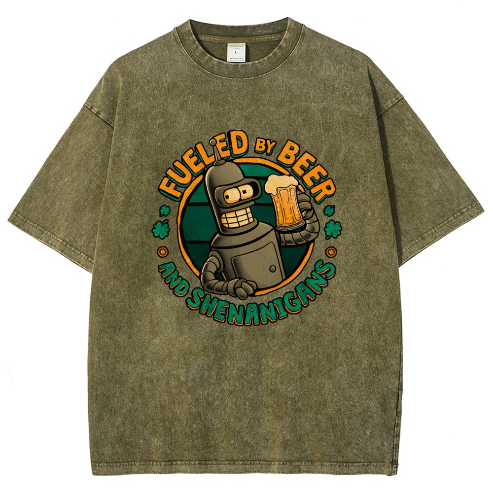 Fueled By Beer Vintage Distressed T-shirt