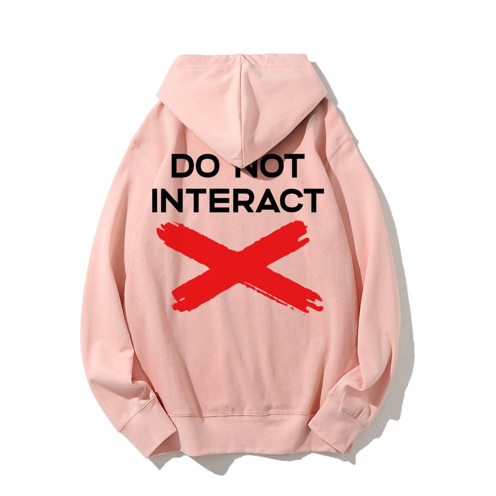 Do Not Interact Printed Back Unisex Cotton Hoodie