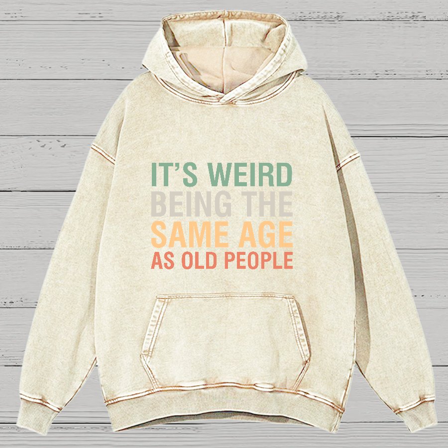 Same Age As Old People Geeky Vintage Distressed Hoodie