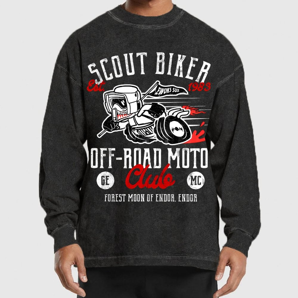 Scout Biker Club Washed Long Sleeve Tee