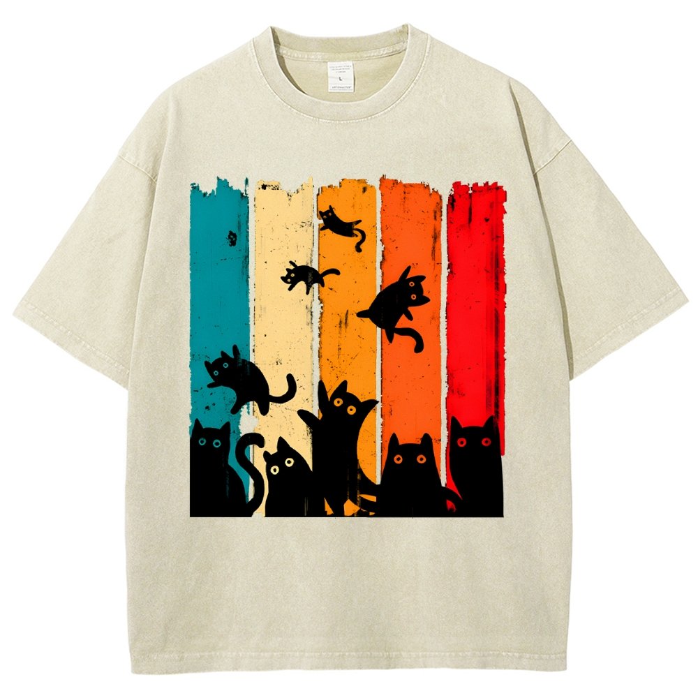 Retro Kitty Chaos Vintage Distressed T-shirt