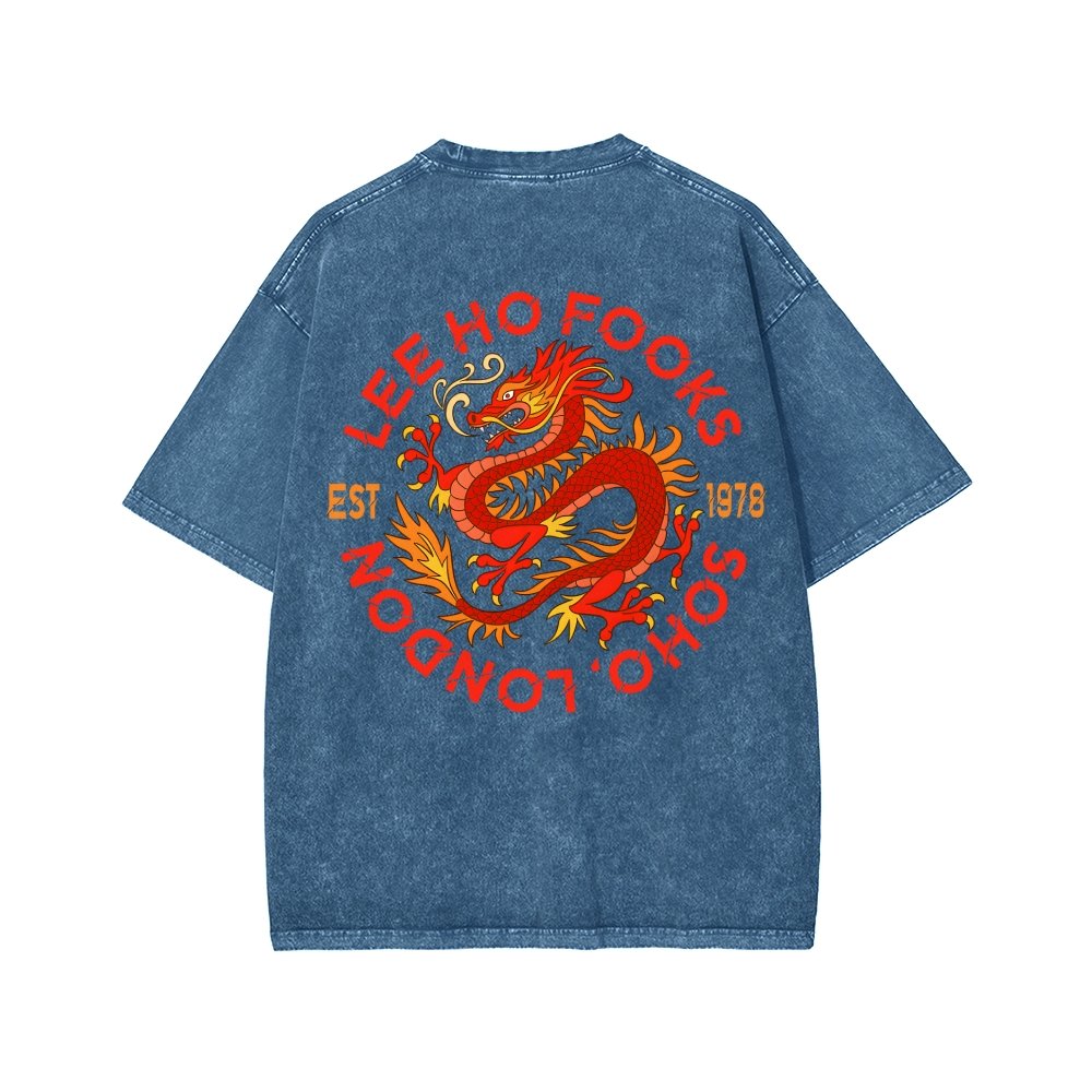 Lee Ho Fooks Front And Back Printing Washed T-shirt
