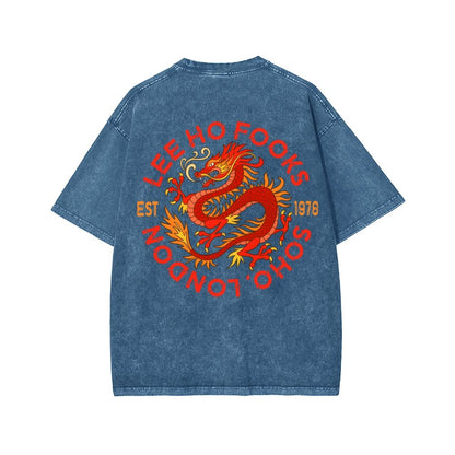 Lee Ho Fooks Front And Back Printing Washed T-shirt