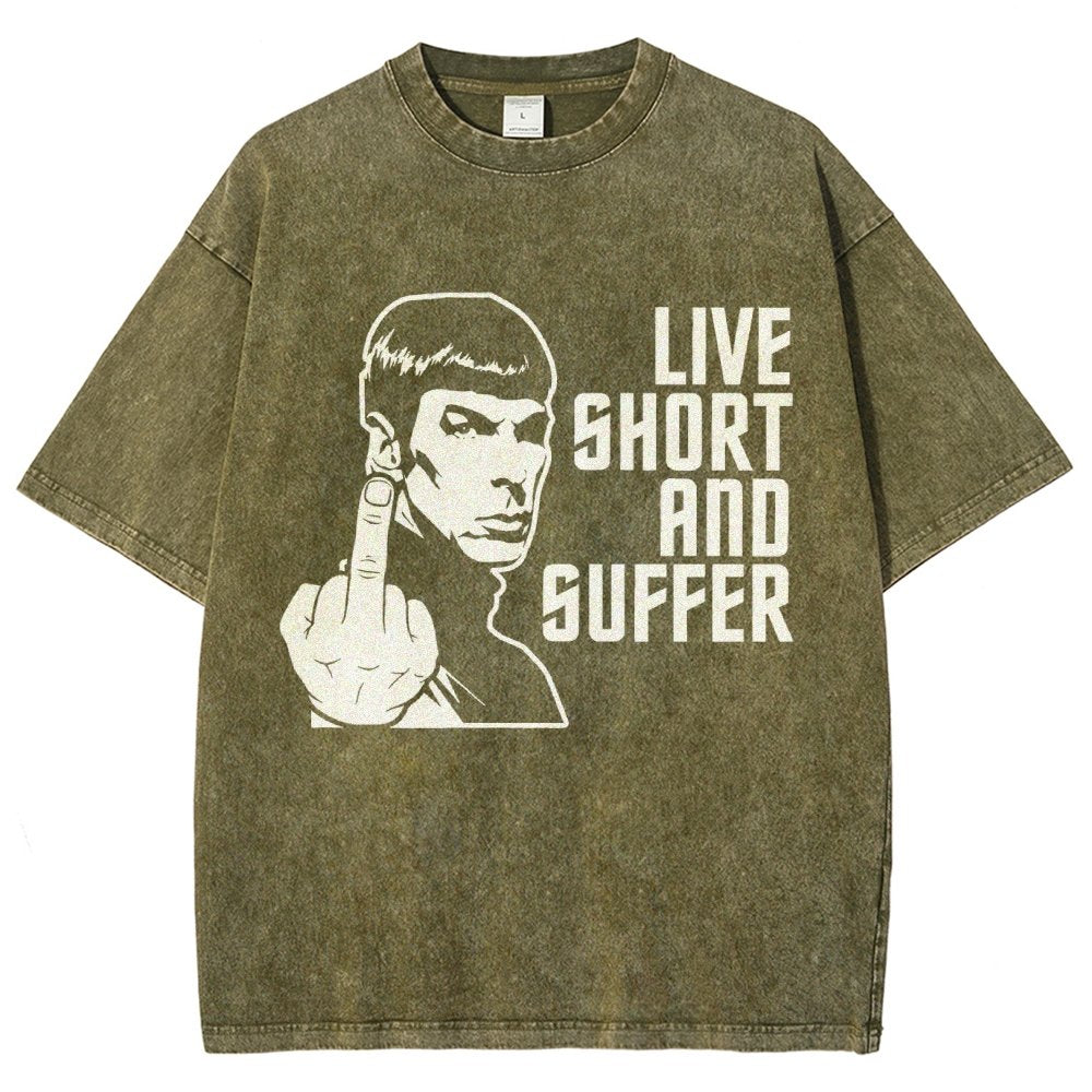 Live Short and Suffer Vintage Distressed T-shirt