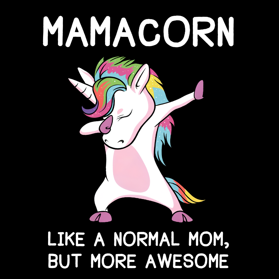Unicorn Mamacorn Funny Washed Long Sleeve Tee