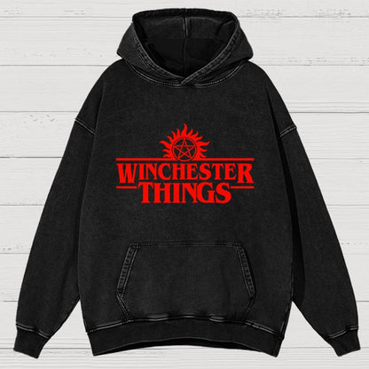 Winchester Things Vintage Distressed Hoodie