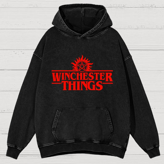Winchester Things Vintage Distressed Hoodie
