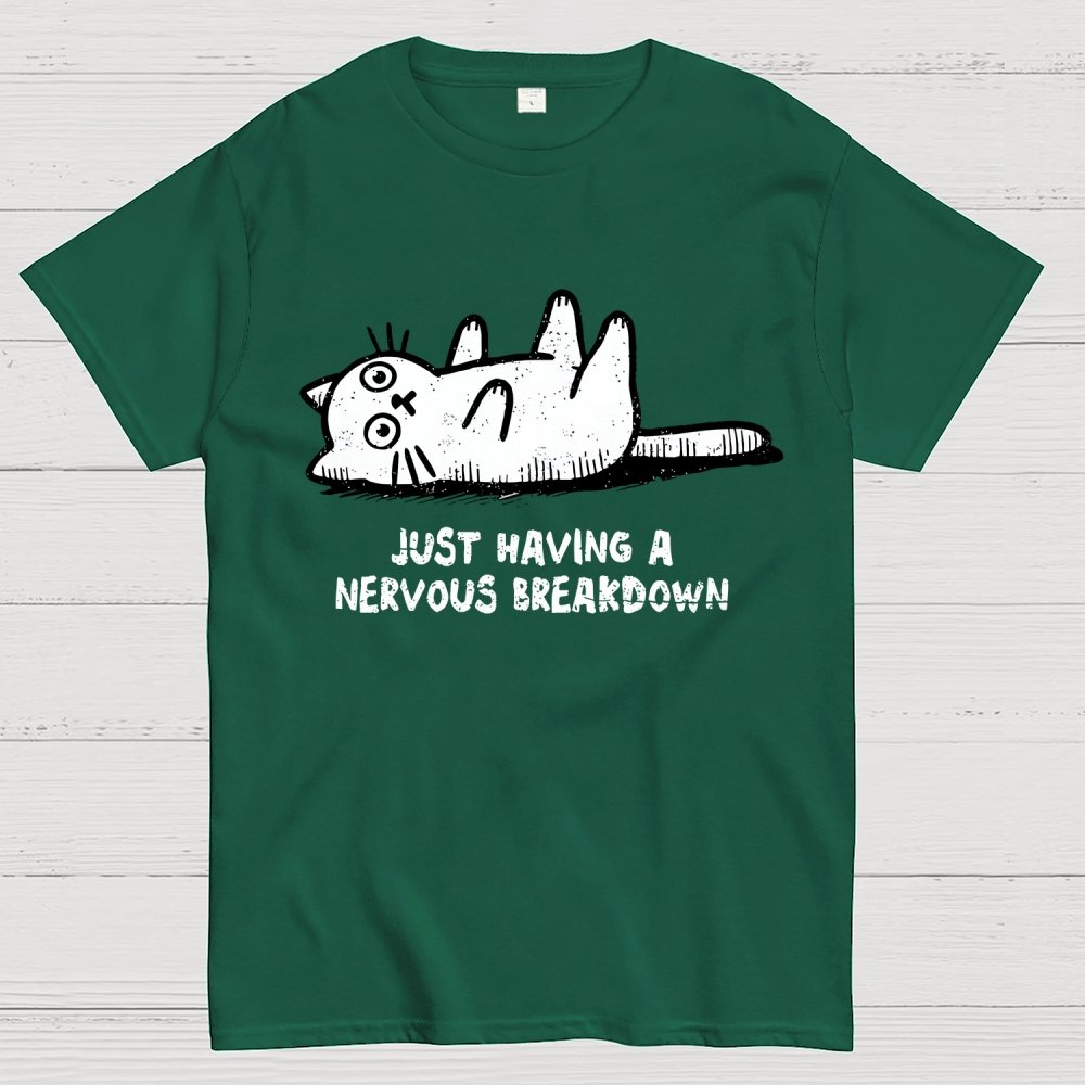 Nervous Breakdown Cat Geek T-Shirt