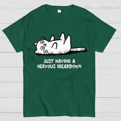 Nervous Breakdown Cat Geek T-Shirt