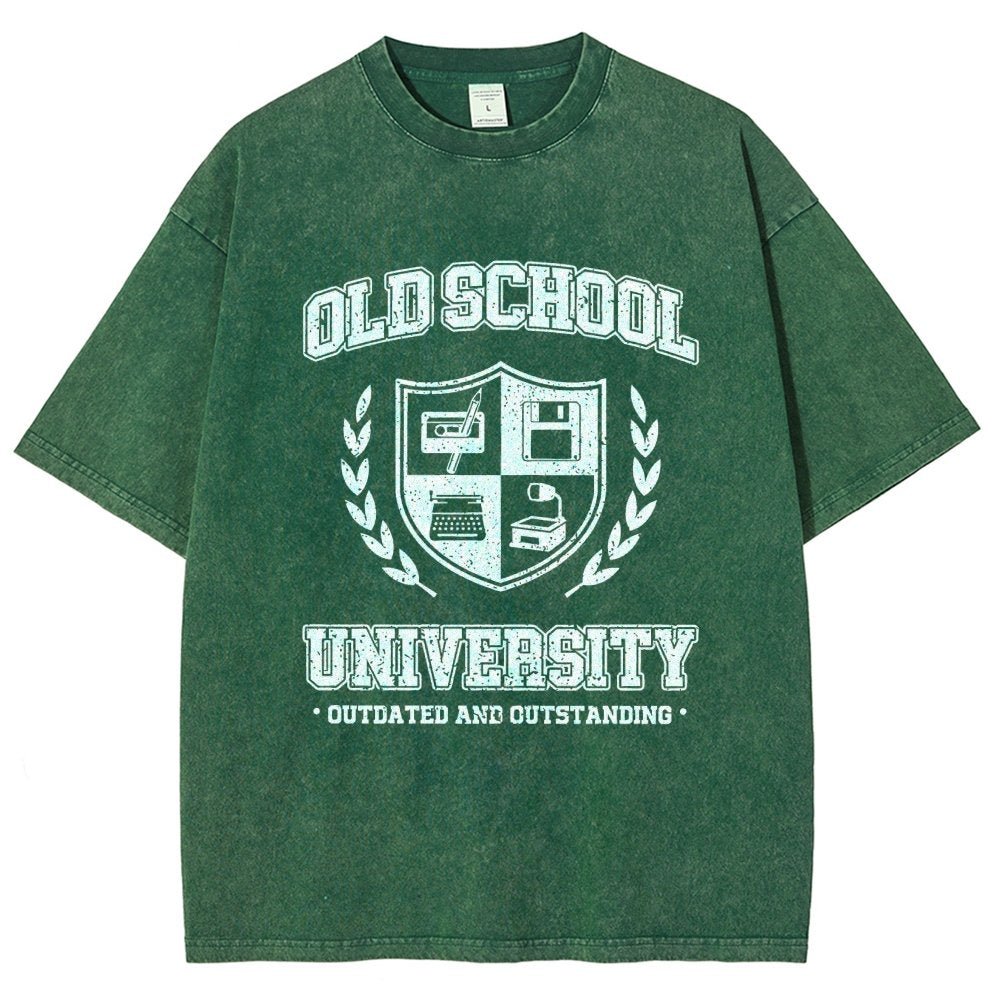 Old School University Vintage Distressed T-shirt